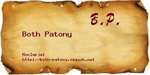 Both Patony névjegykártya